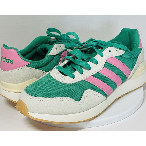 Adidas Run 60s 4.0 Running Shoe Women’s 6.5 Semi Court Green/ Bliss Pink JR6631 - Picture 3 of 14